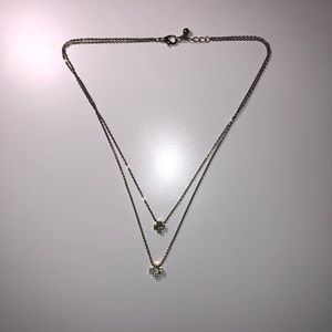 Forever 21 Double Chain Cross Necklace